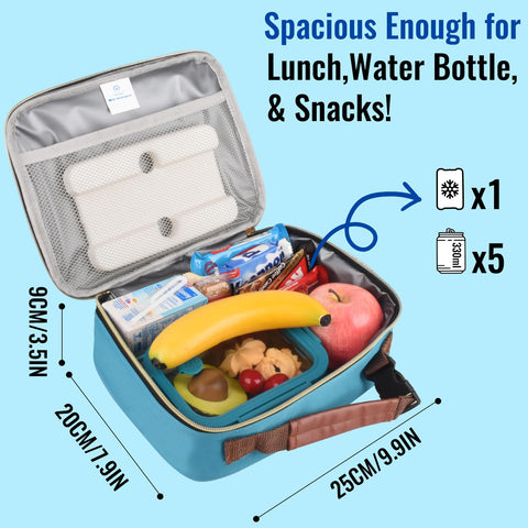 Genteen lunch box insulated interior keeps meals fresh.