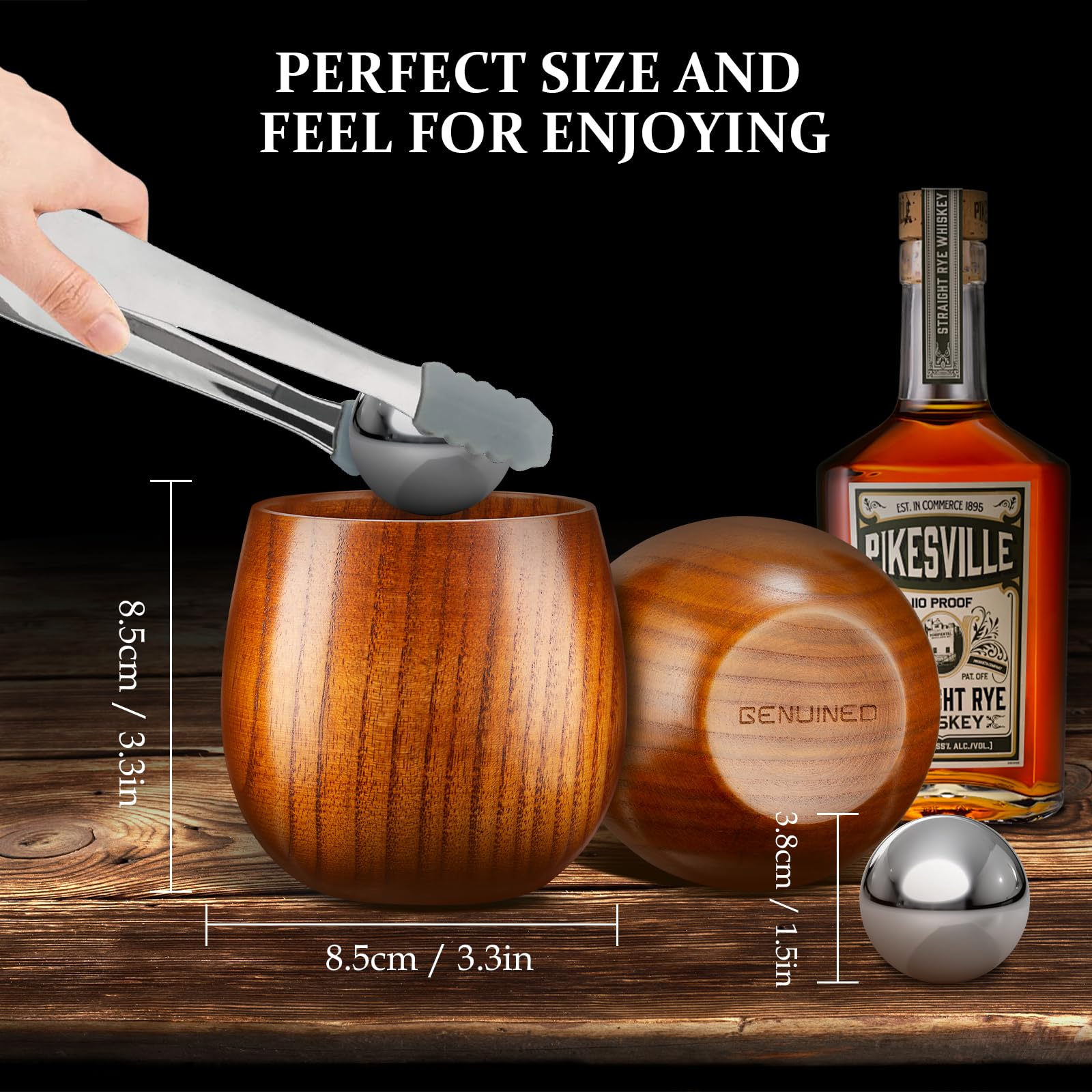 GENUINED old fashioned wood glass highlights unique grain and finish