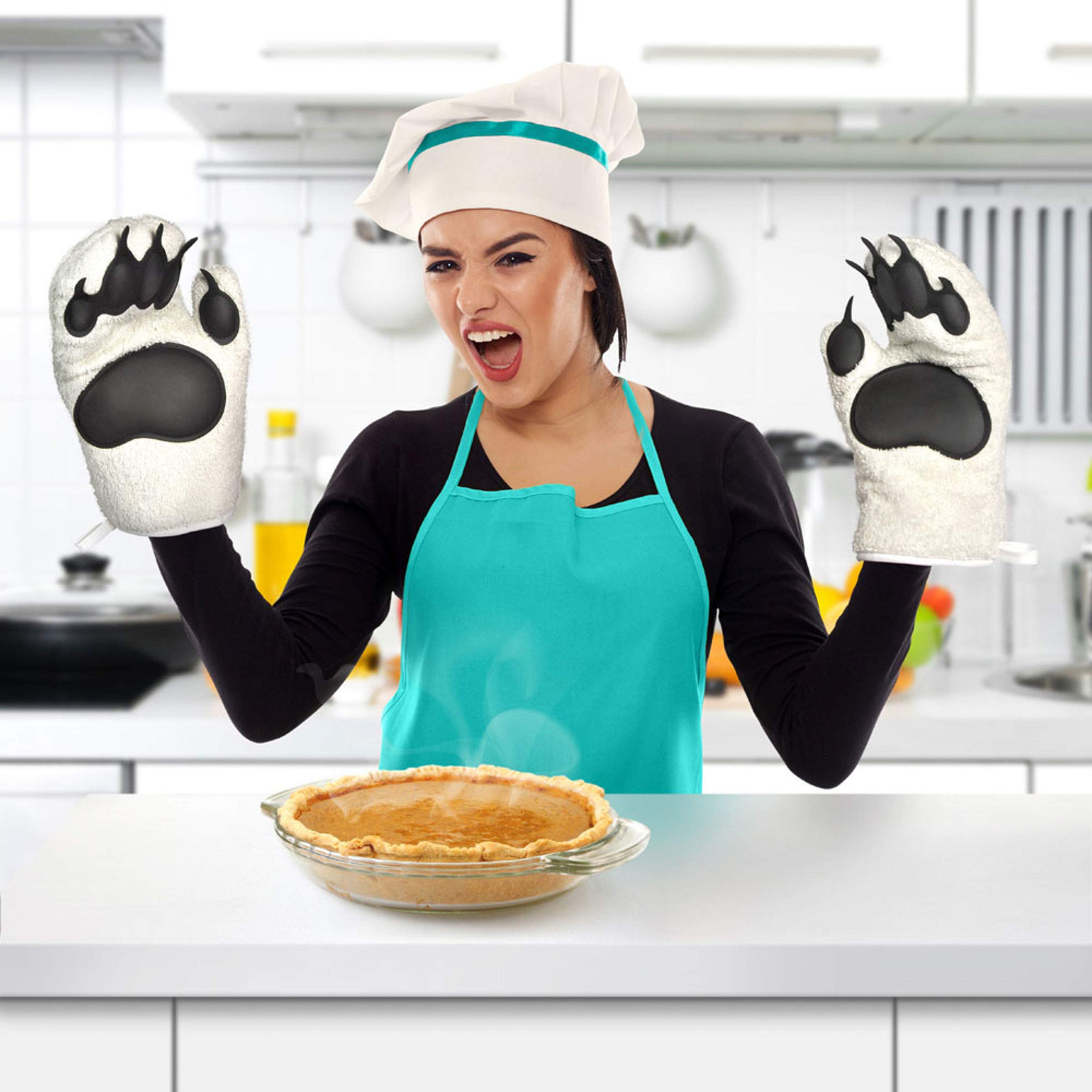 Genuine Fred Polar Bear Hands left mitt with bear paw grip for safe oven use