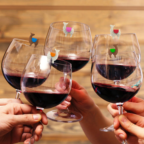 Genuine Fred Tiny Prancers: llama color variations help guests pick their glass.