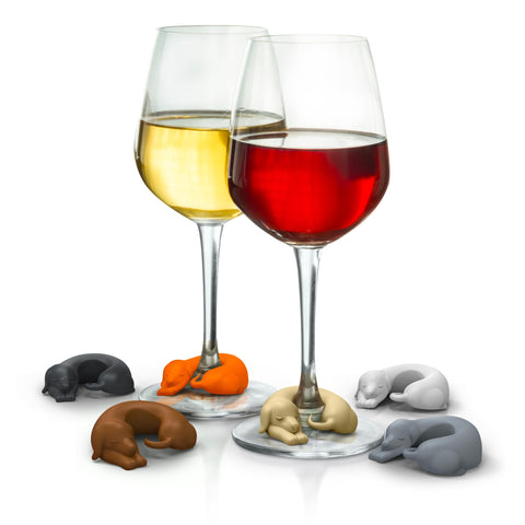 Genuine Fred Winer Dogs in bright colors enhance cocktail hour and prevent mix-ups.