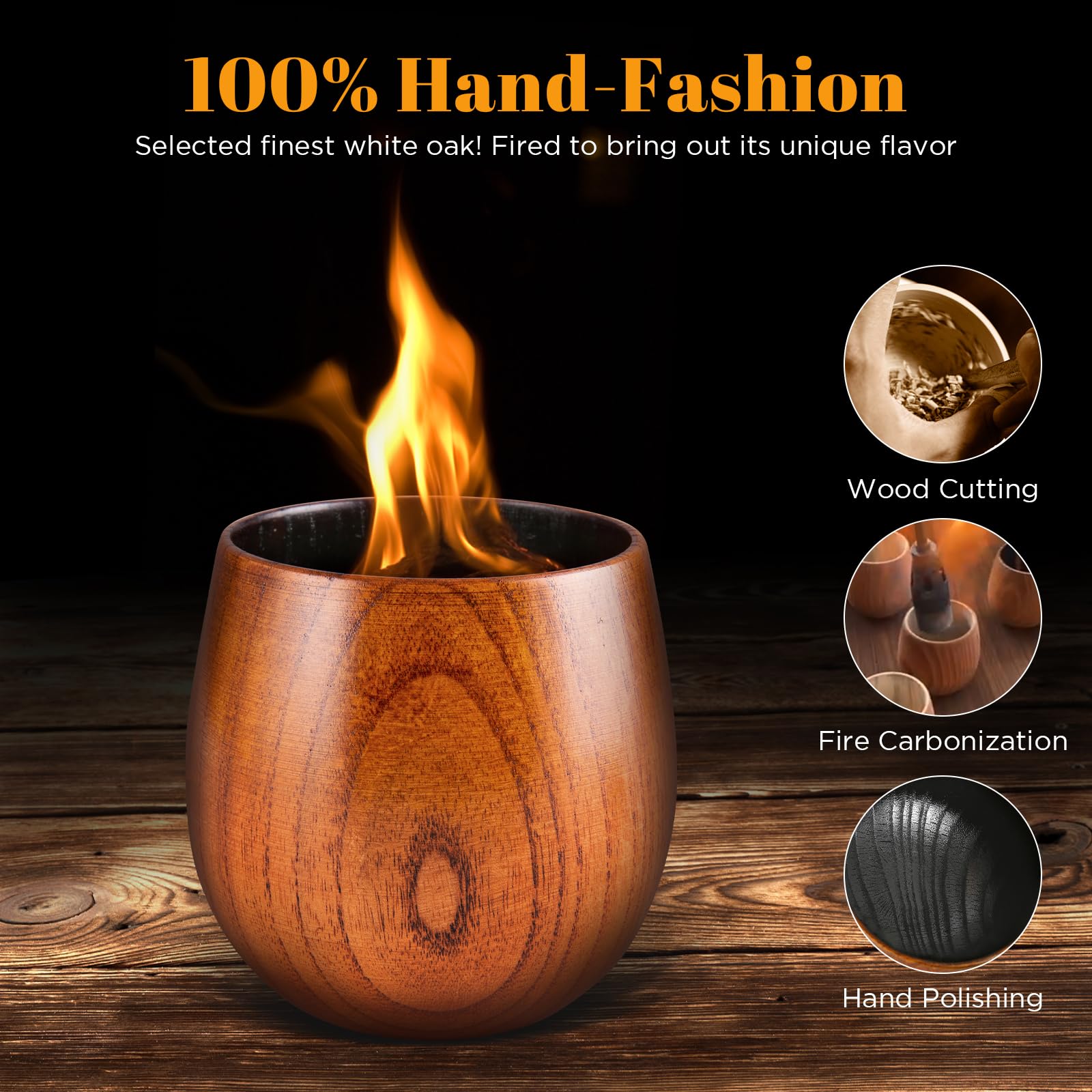 GENUINED hand-carved wood design shows natural grain and craft.