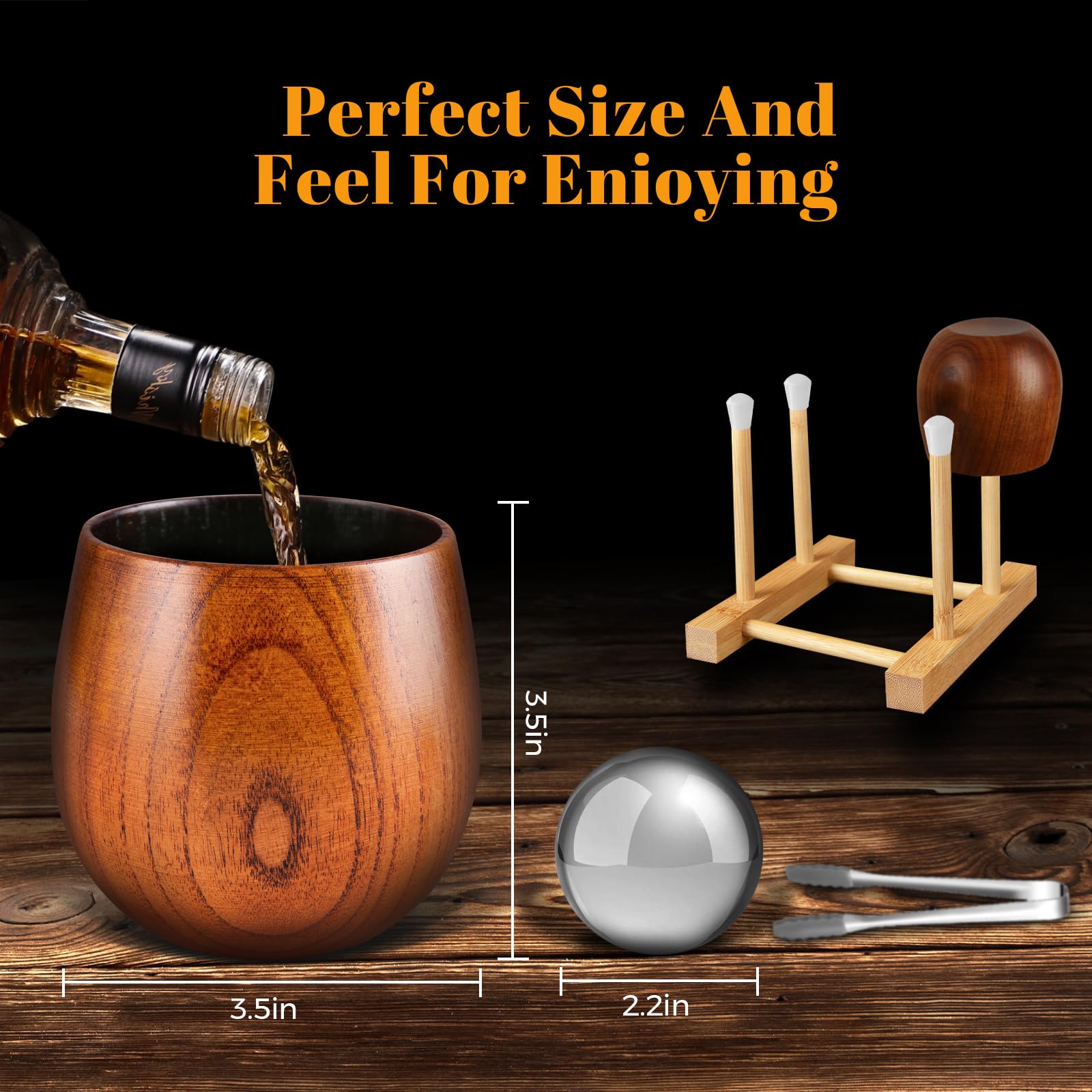 GENUINED hand-carved wooden bourbon glass, one-of-a-kind craft.