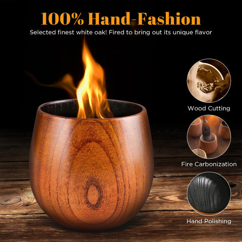 GENUINED large wooden tumbler reveals unique grain for a stylish home bar.