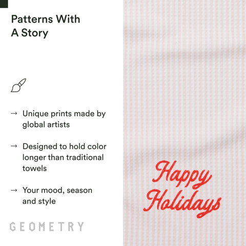 GEOMETRY Christmas Kitchen Towels wipe countertops smoothly for spotless surfaces.