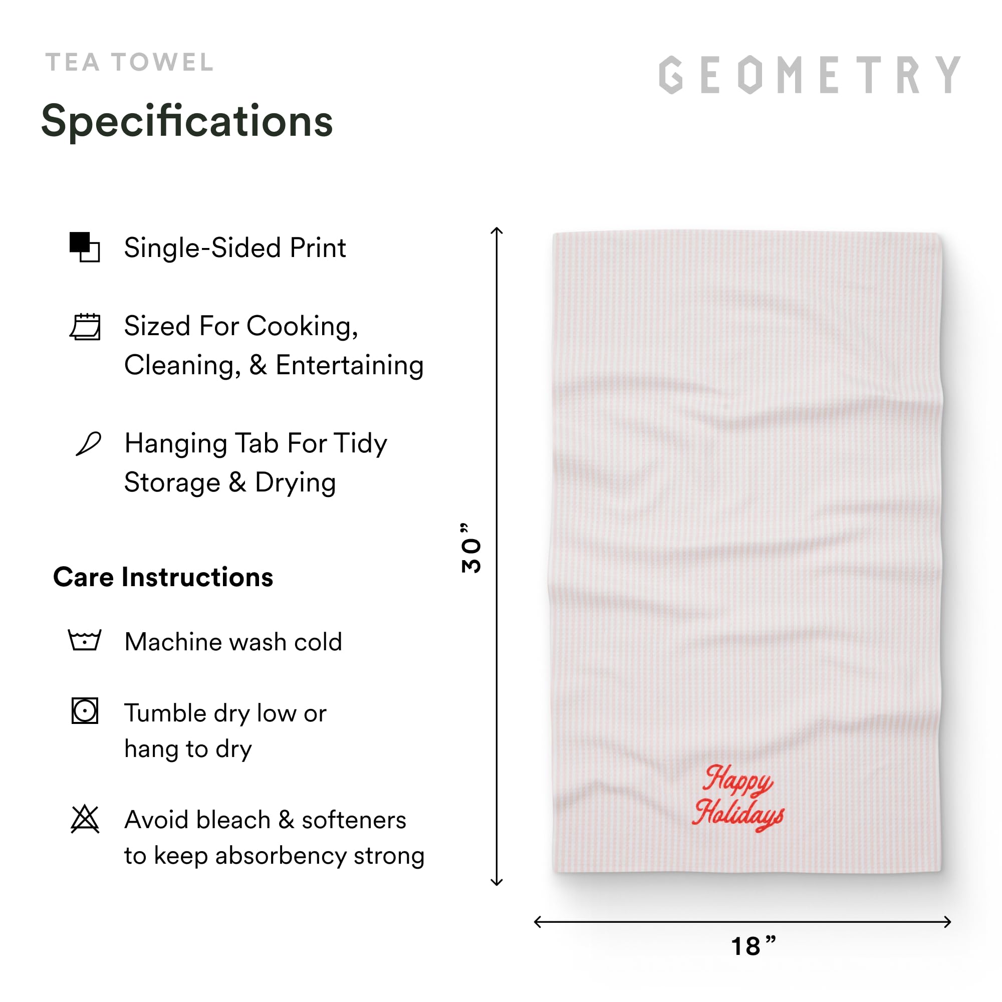 GEOMETRY Christmas Kitchen Towels feature seasonal stripes for festive kitchen style.
