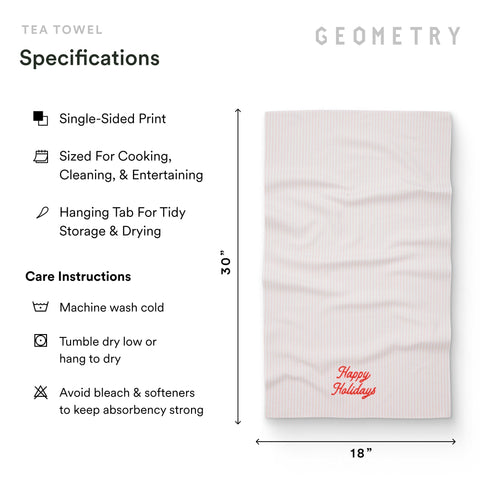 GEOMETRY Christmas Kitchen Towels feature seasonal stripes for festive kitchen style.