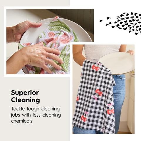 GEOMETRY towel cleans with minimal water for efficient, streak-free drying