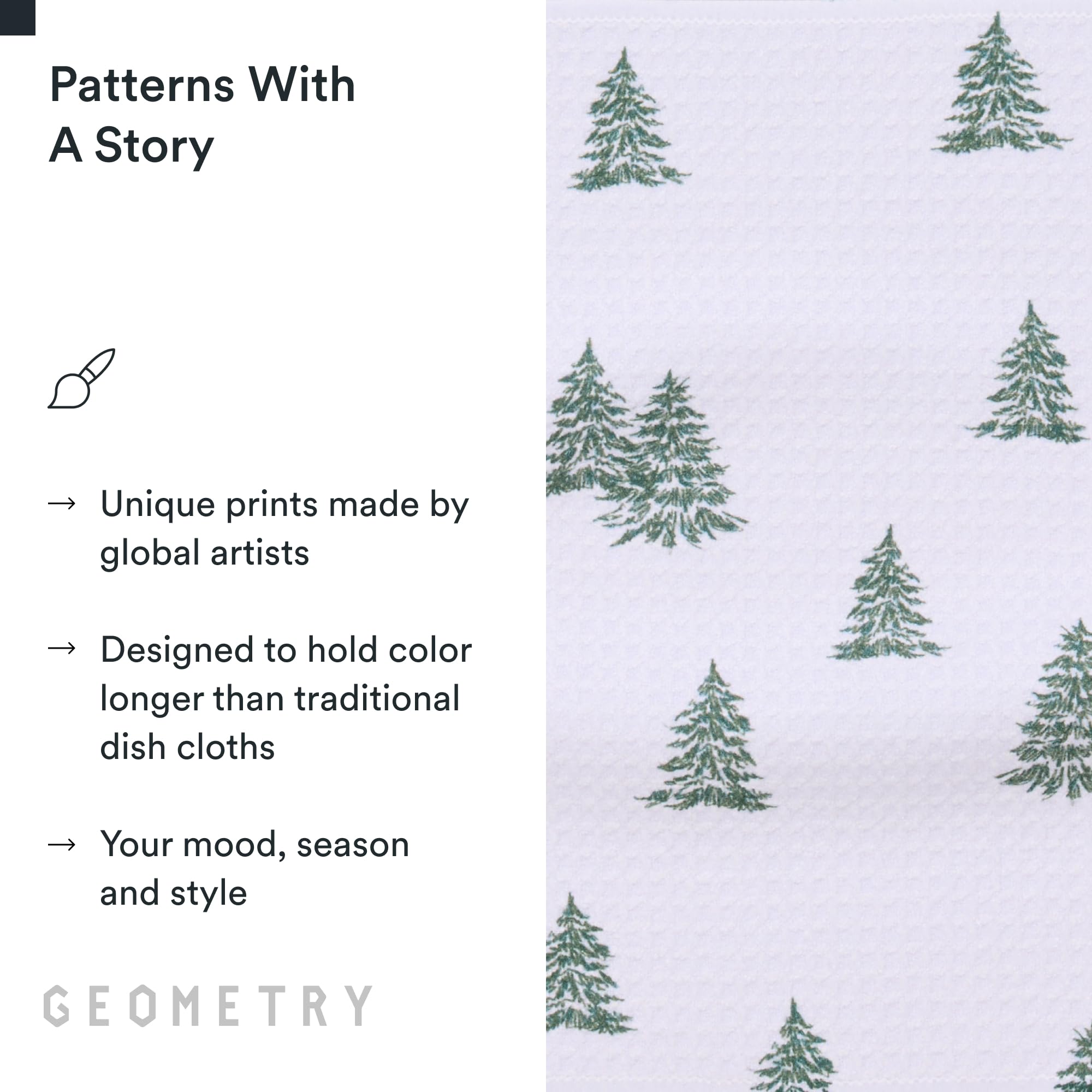 GEOMETRY Dish cloth wipes a counter to demonstrate cleaning power