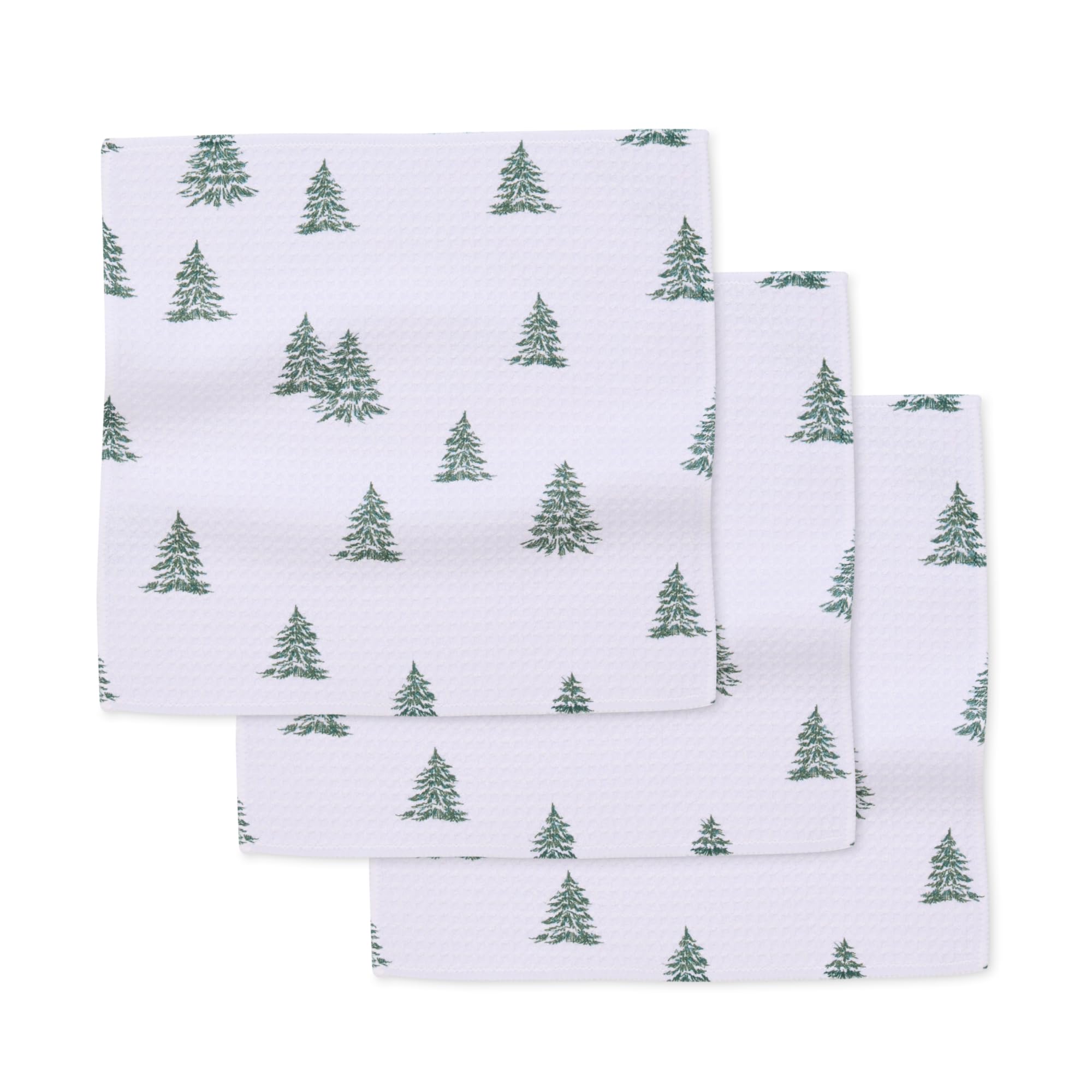 GEOMETRY Pine 3-pack dish cloth on counter showing quick-dry performance