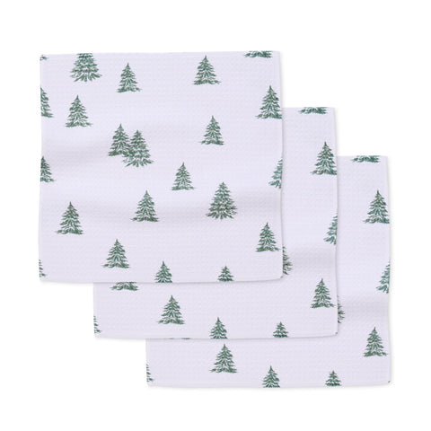 GEOMETRY Pine 3-pack dish cloth on counter showing quick-dry performance