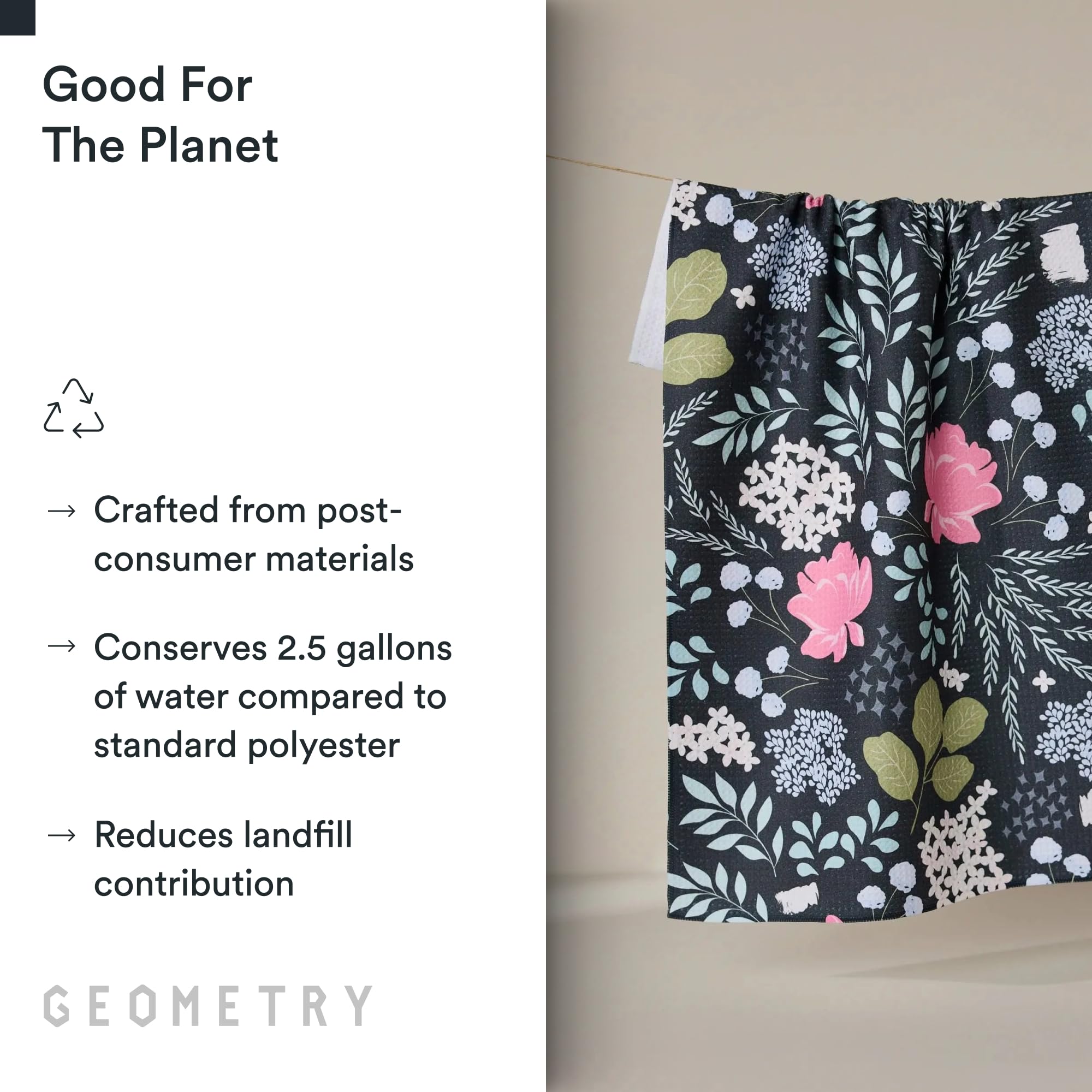 GEOMETRY 18x30 towels gently dry dishes without scratching.