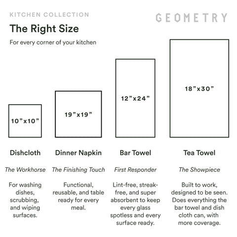 GEOMETRY six-piece napkin set elevates table aesthetics.