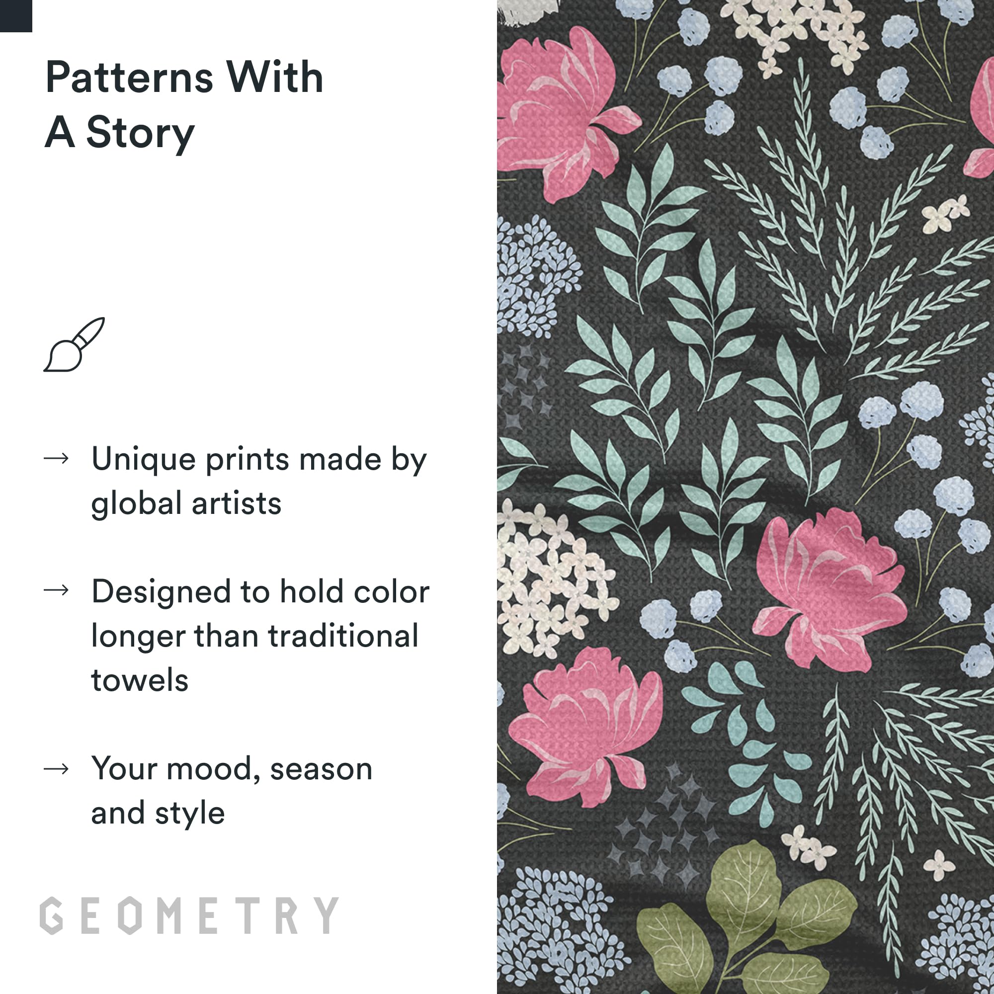 GEOMETRY post-consumer materials towels reduce waste while staying soft.
