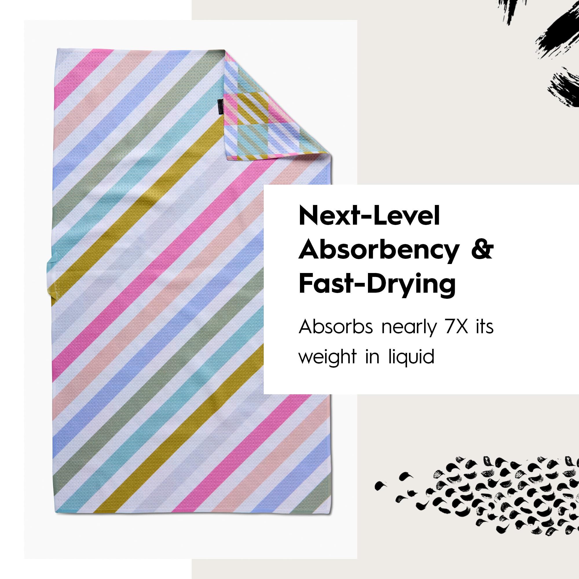 GEOMETRY Spring Kitchen Towel dries dishes quickly with minimal streaks.