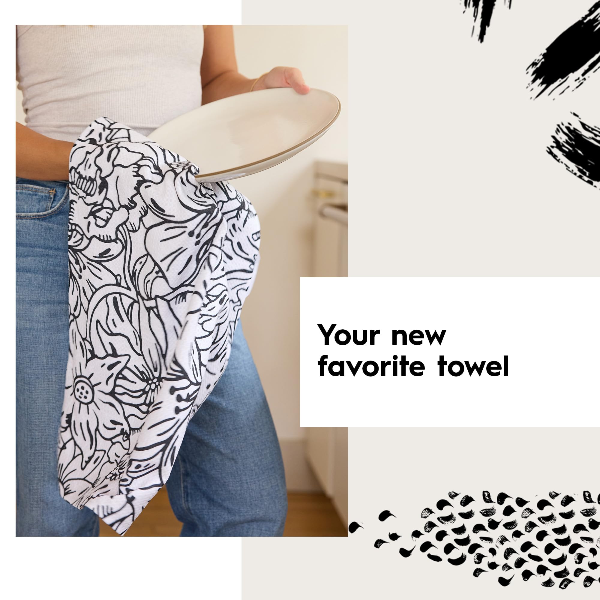 GEOMETRY Spring Kitchen Towel rolls neatly for easy storage.