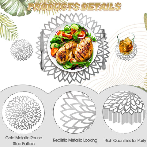 Geosar silver placemats hollow design adds modern flair to your table.