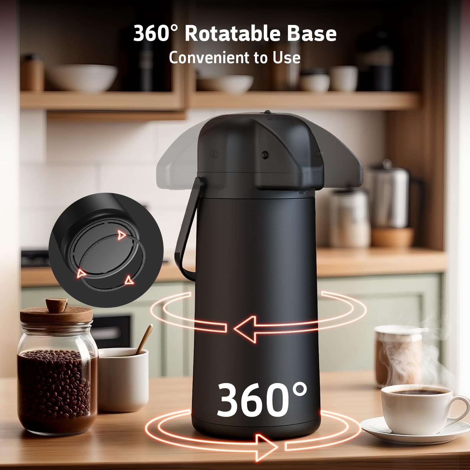 Geouja Airpot ideal for coffee refills during morning events.