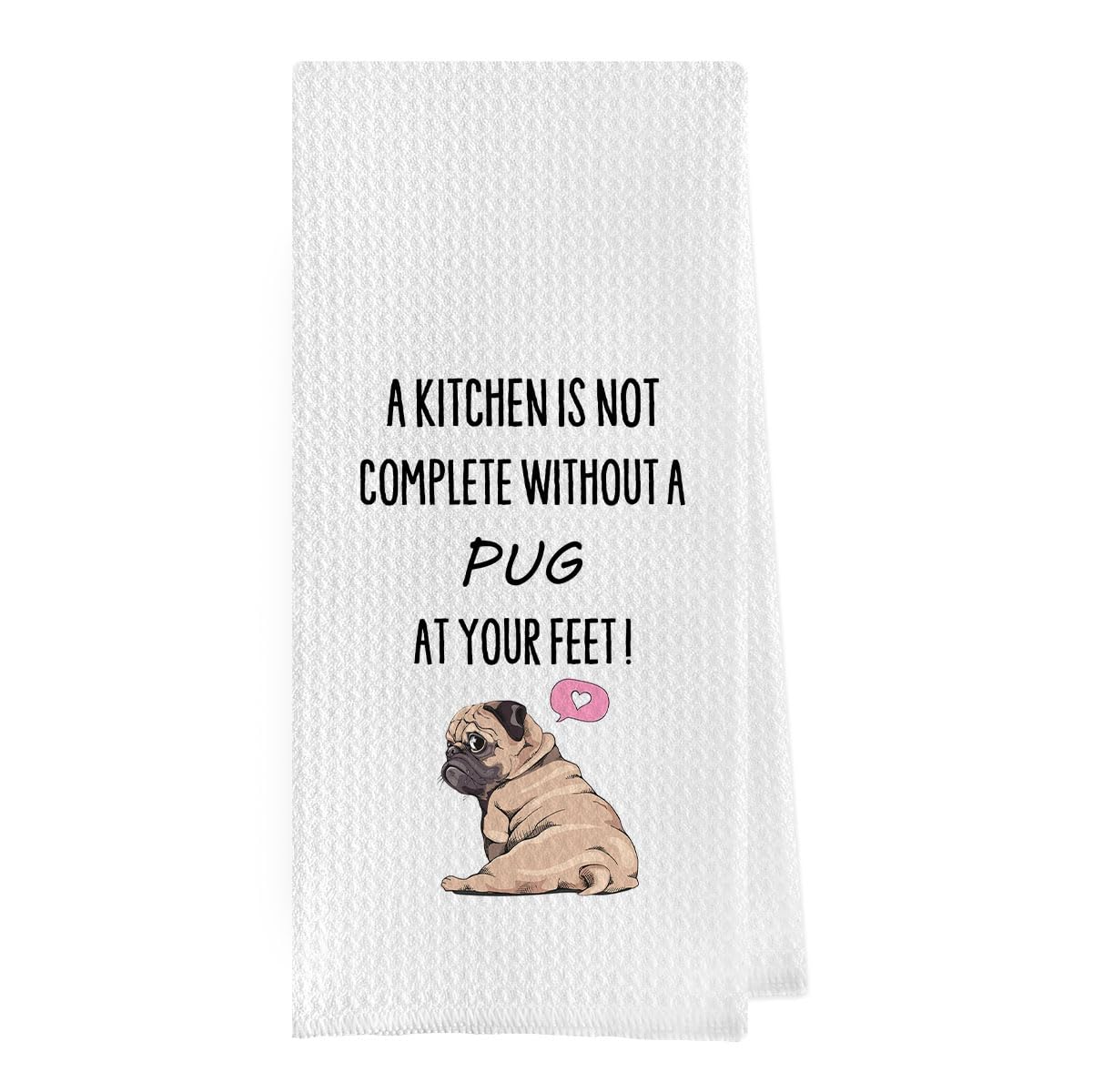 Geqtt Funny Pug Dish Towels decorative waffle weave brighten the kitchen.