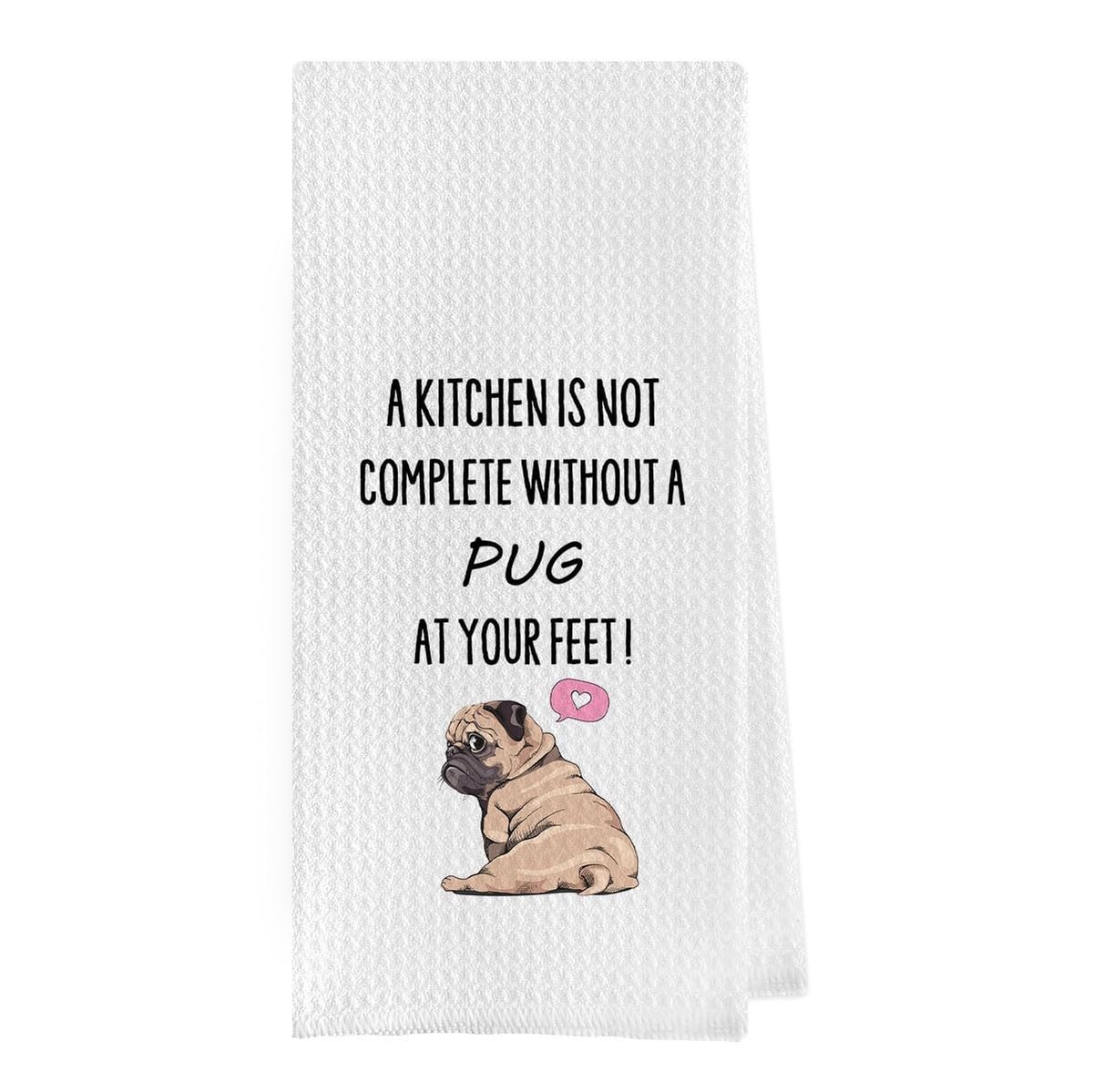 Geqtt Funny Pug Dish Towels decorative waffle weave brighten the kitchen.