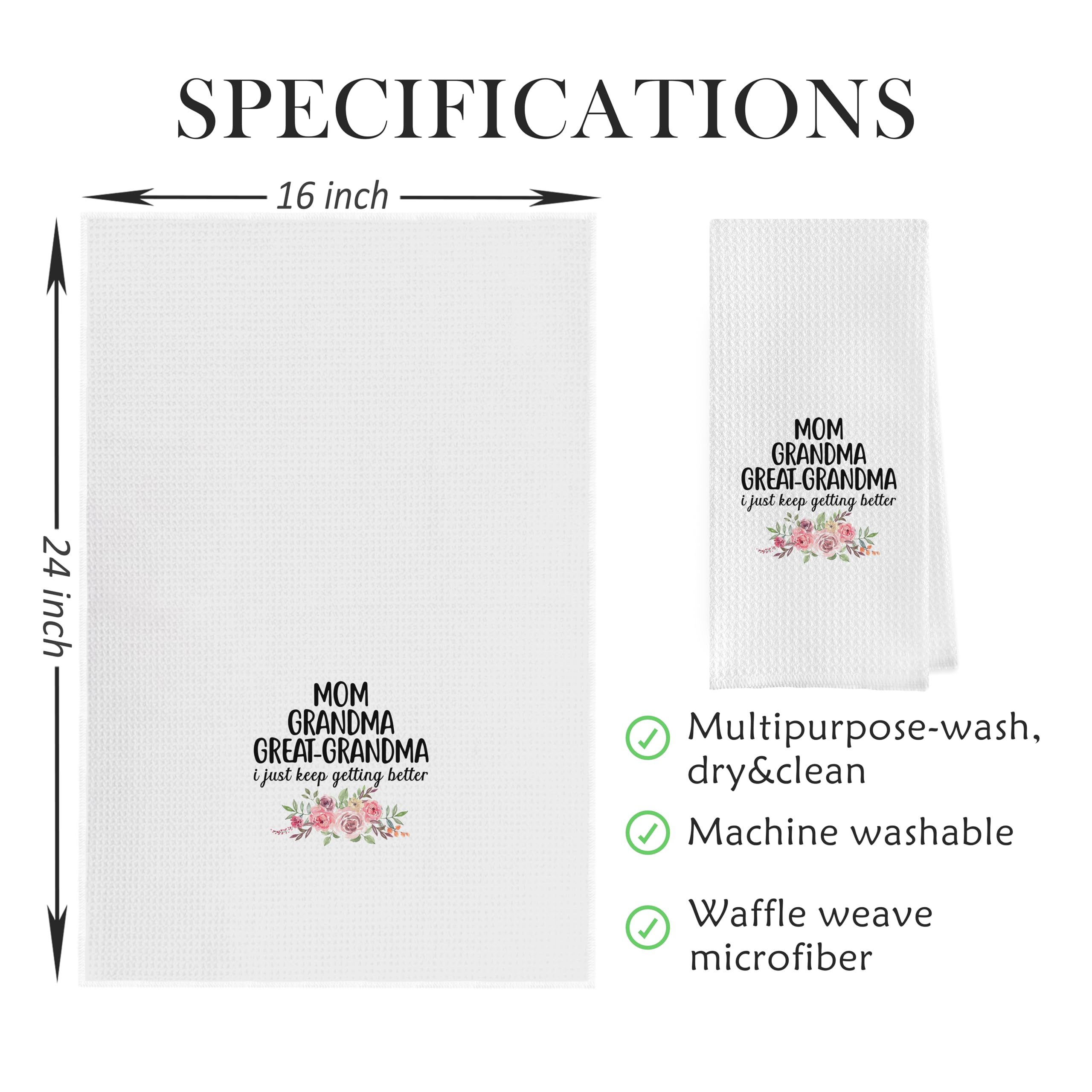 Geqtt Great Grandma Dish Towels absorbent waffle weave ideal for dishes and spills