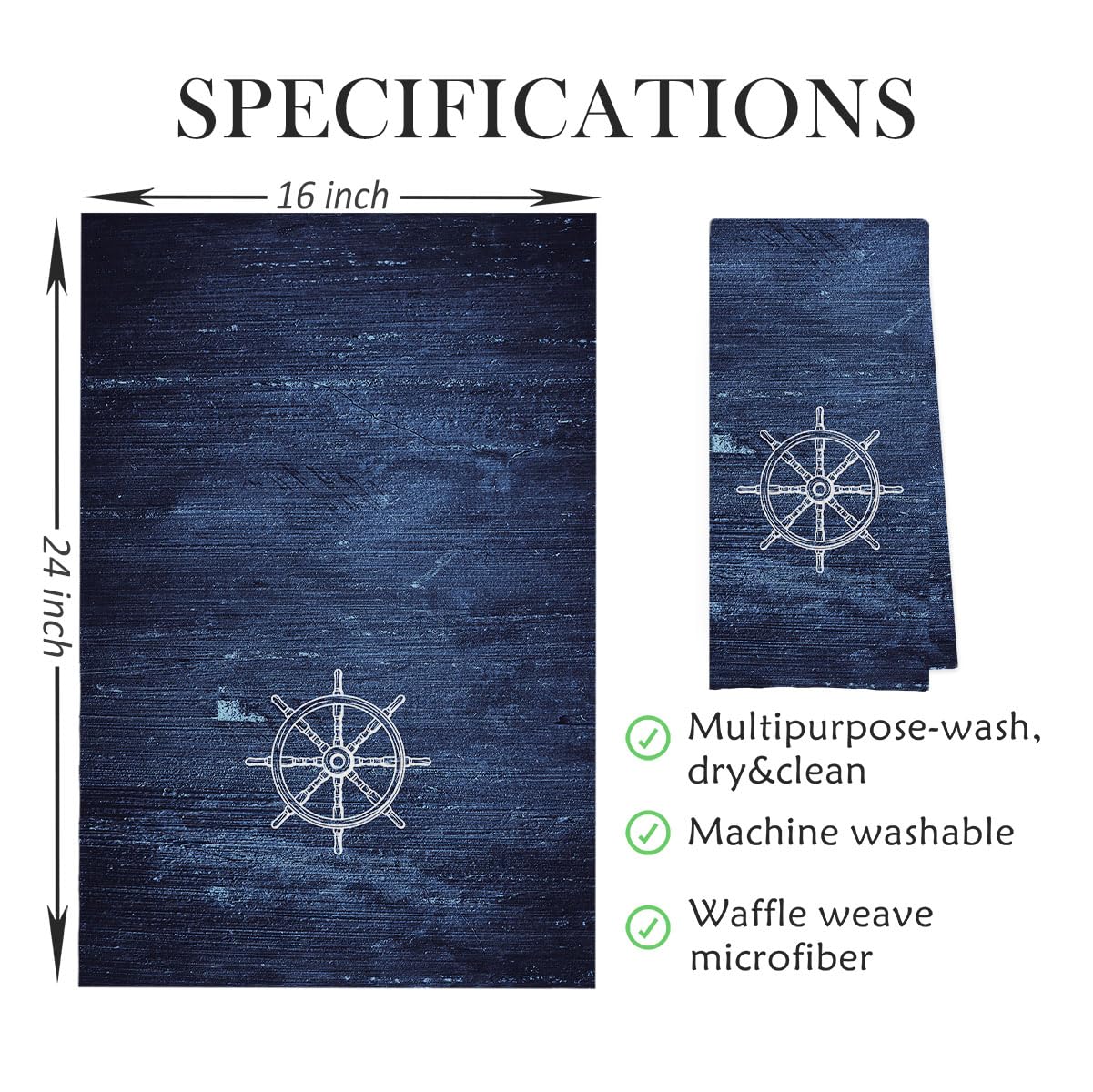 Geqtt Nautical Hand Towel adds coastal style with reliable absorbency