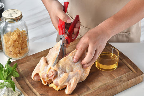 Gerior heavy duty poultry shears rust-resistant stainless steel design for lasting reliability