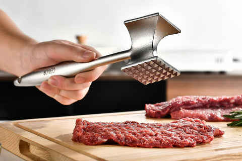 Gerior solid stainless steel mallet easy-clean surface resists odors and stains.