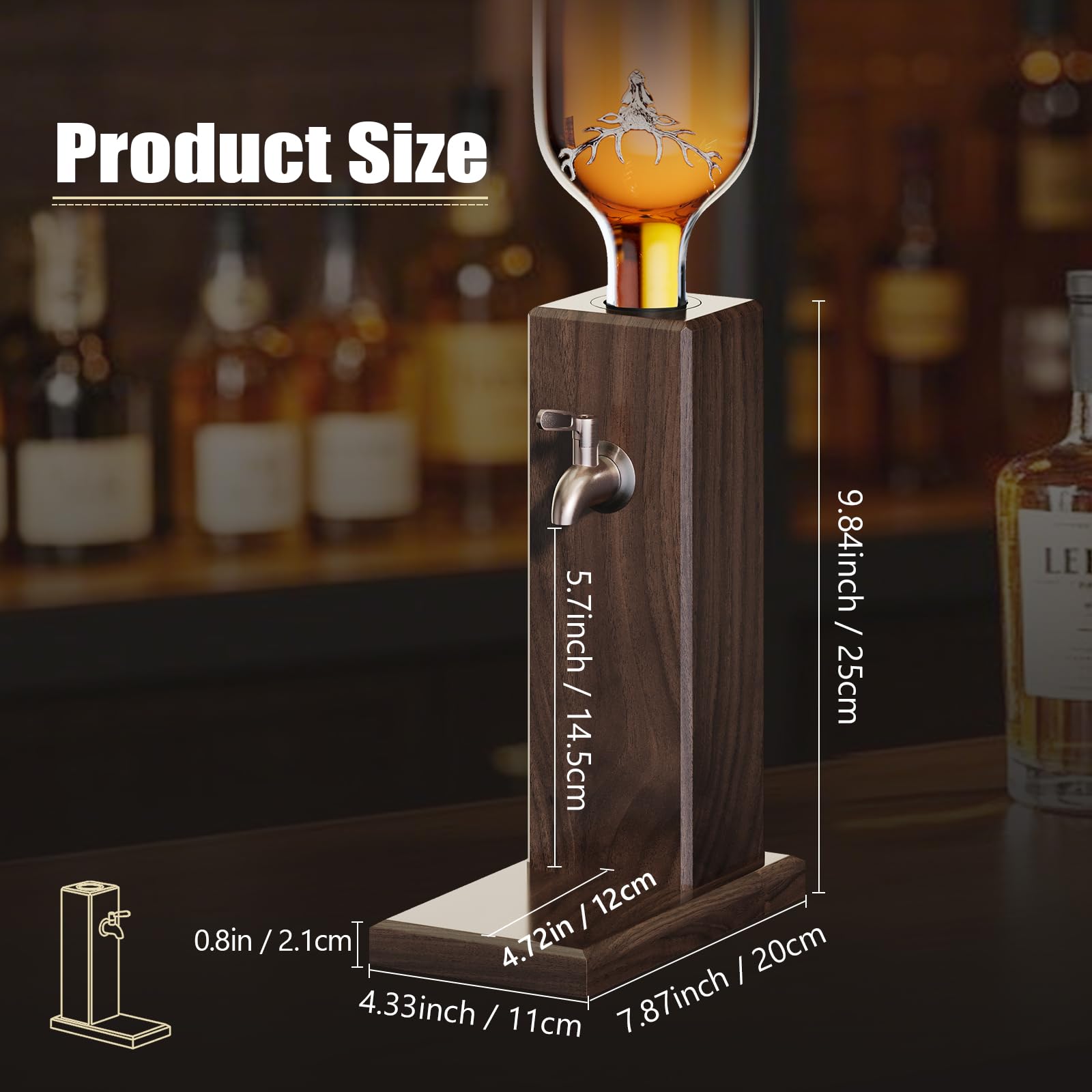 Gernshe handcrafted ash wood bar accessory adds sophistication to any setup.