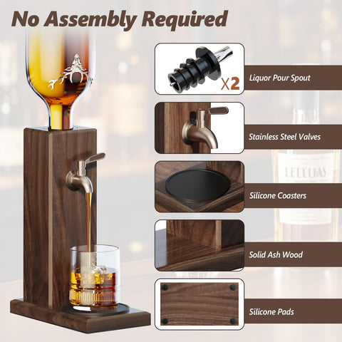Gernshe leakproof liquor dispenser with calibrated adapters reduces spills and waste.