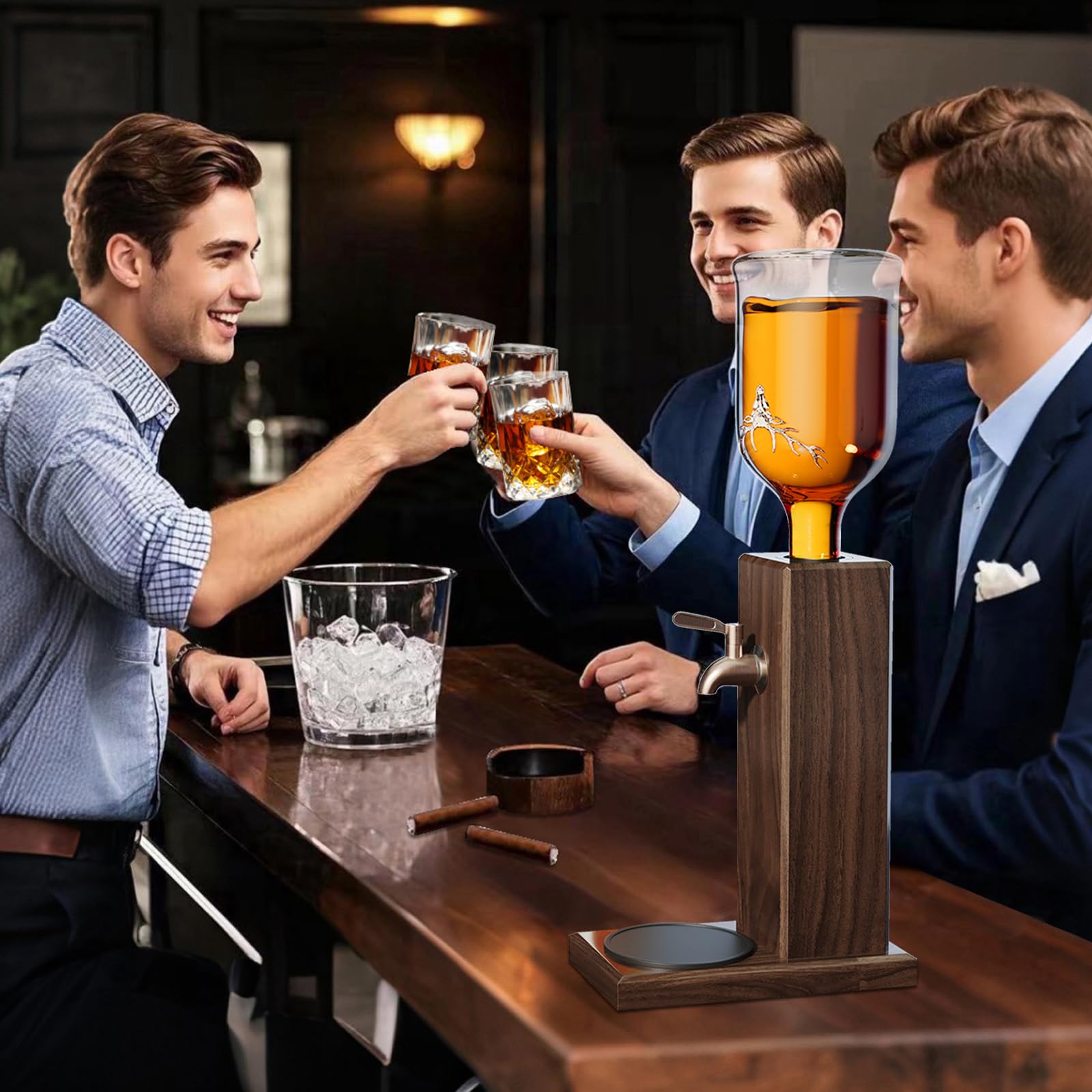 Gernshe versatile dispenser fits bourbon, Scotch, rum, vodka, tequila and more.