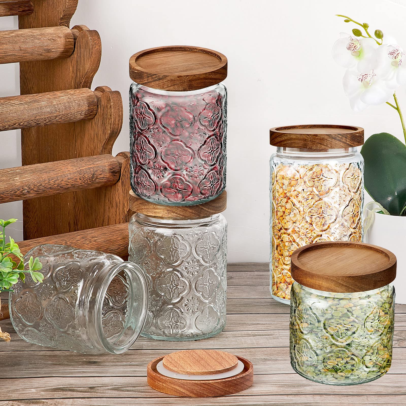 Gerrii Begonia glass jars ideal for coffee, tea storage and easy access