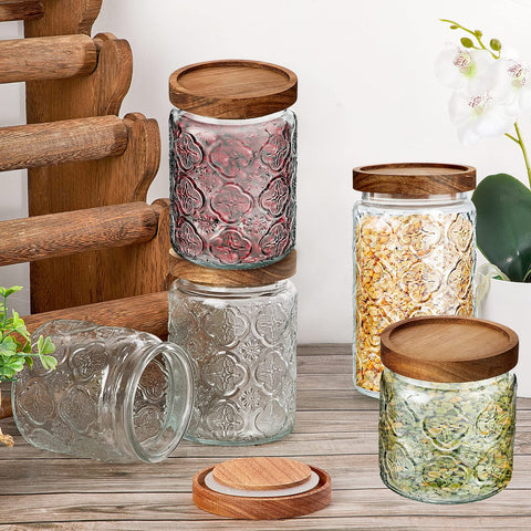 Gerrii Begonia glass jars ideal for coffee, tea storage and easy access