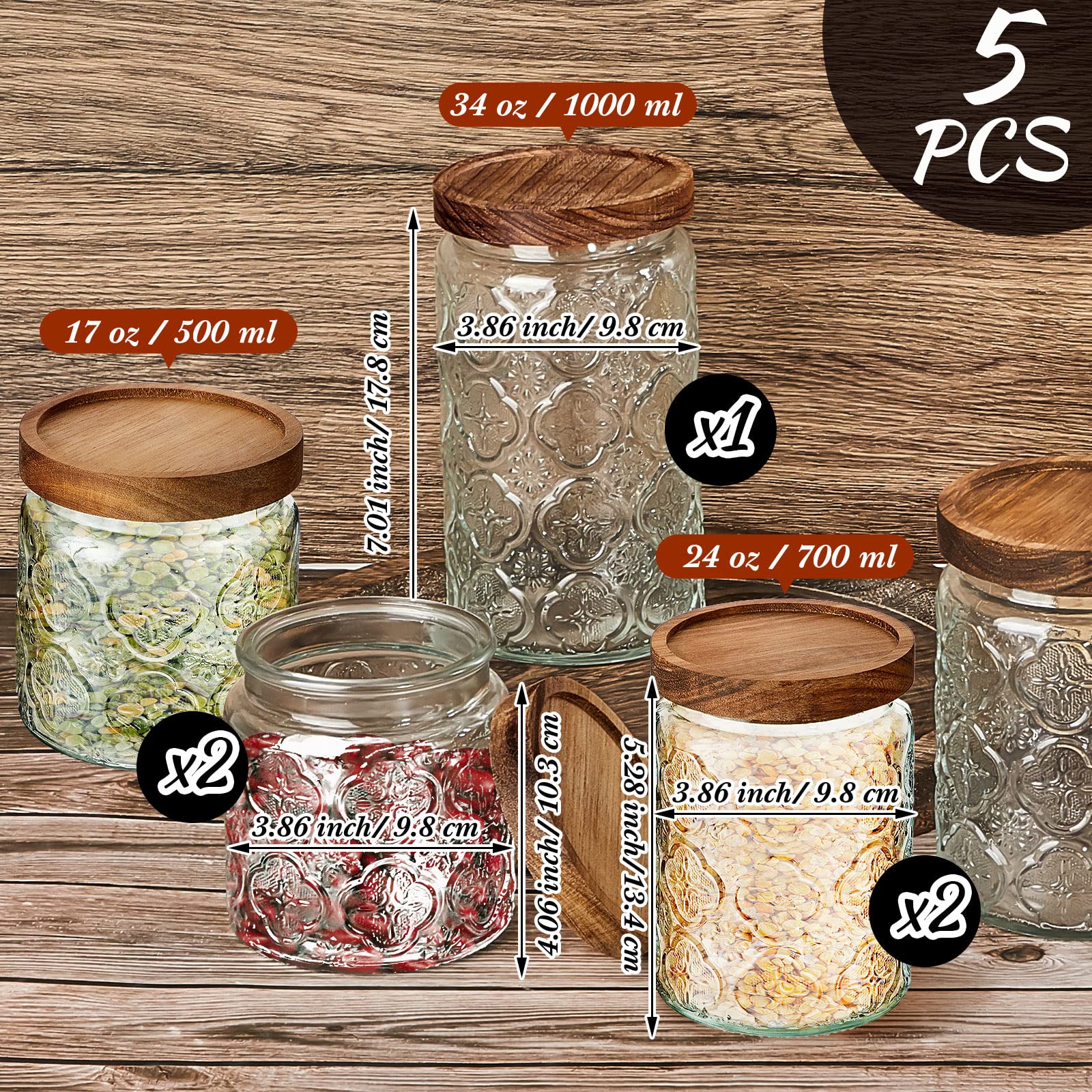 Gerrii Begonia pattern 24 oz display showing versatile storage for grains and snacks