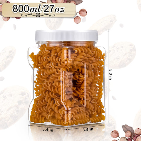 Gerrii square plastic containers with clear walls for pantry organization