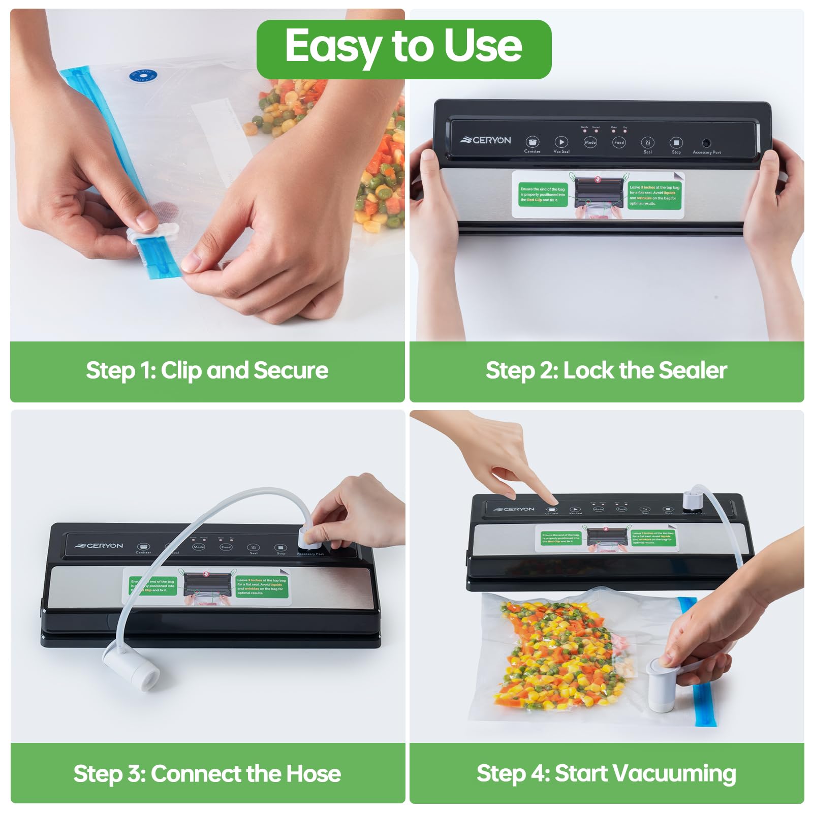 GERYON removable lid enables quick cleaning after sealing sessions.