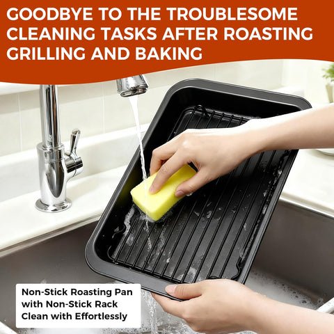 GESTONE roasting pan with vegetables demonstrates multipurpose roasting and baking.