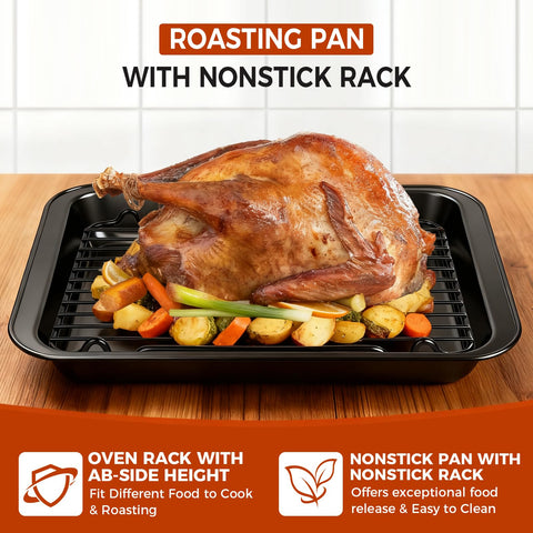 GESTONE versatile broiling pan used for steaks and vegetables in the oven.