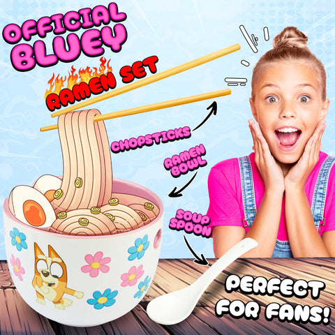 Get Trend Bluey ramen bowl with spoon for quick noodles