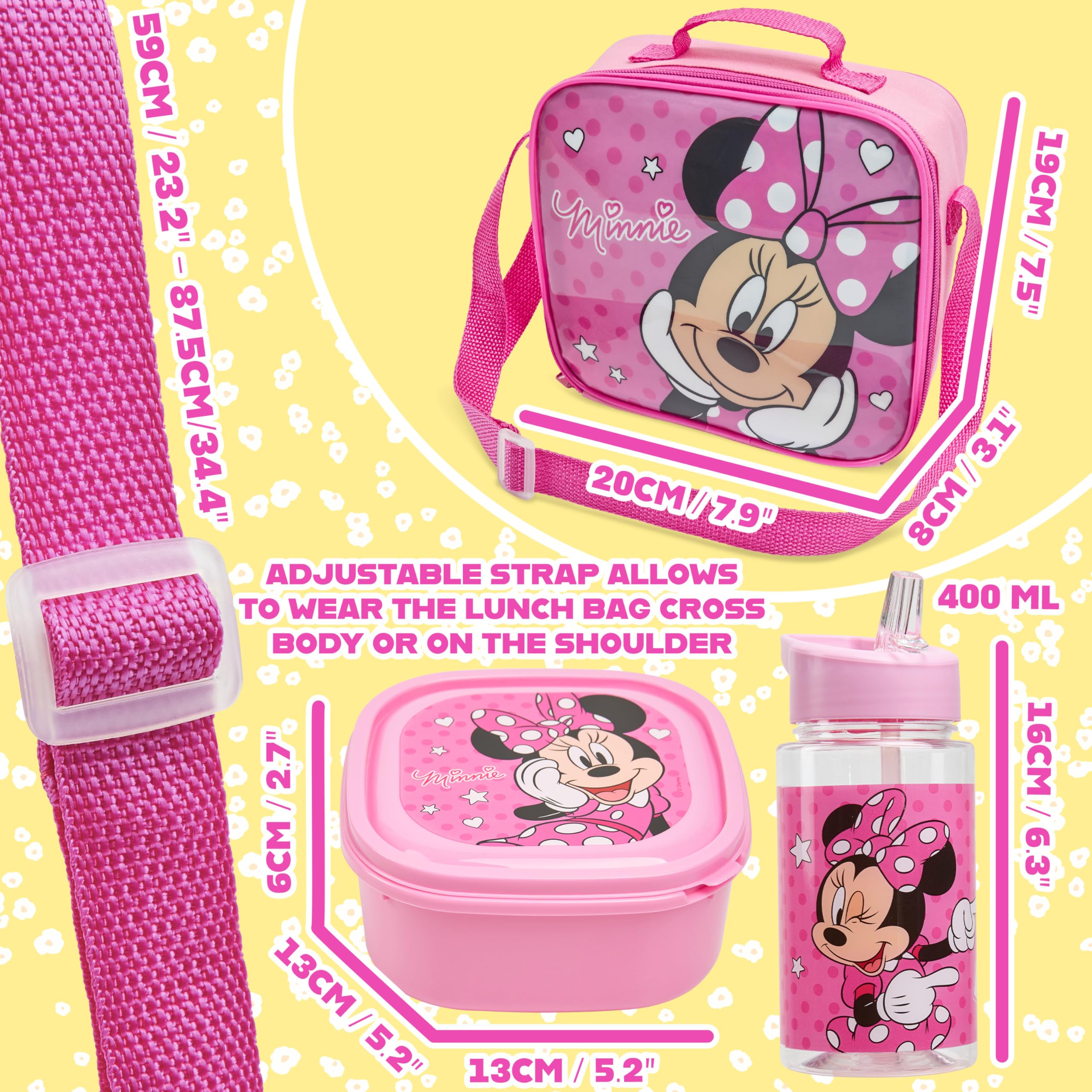 Get Trend Minnie Mouse 3-piece set offers convenient school-ready meal solutions.