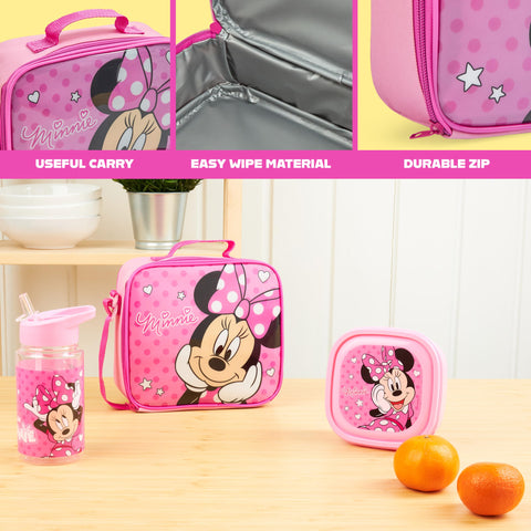 Get Trend Minnie Mouse adjustable strap enables cross-body carry for kids.