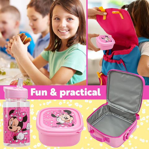 Get Trend Minnie Mouse water bottle 24oz with leak-proof lid for mess-free hydration.