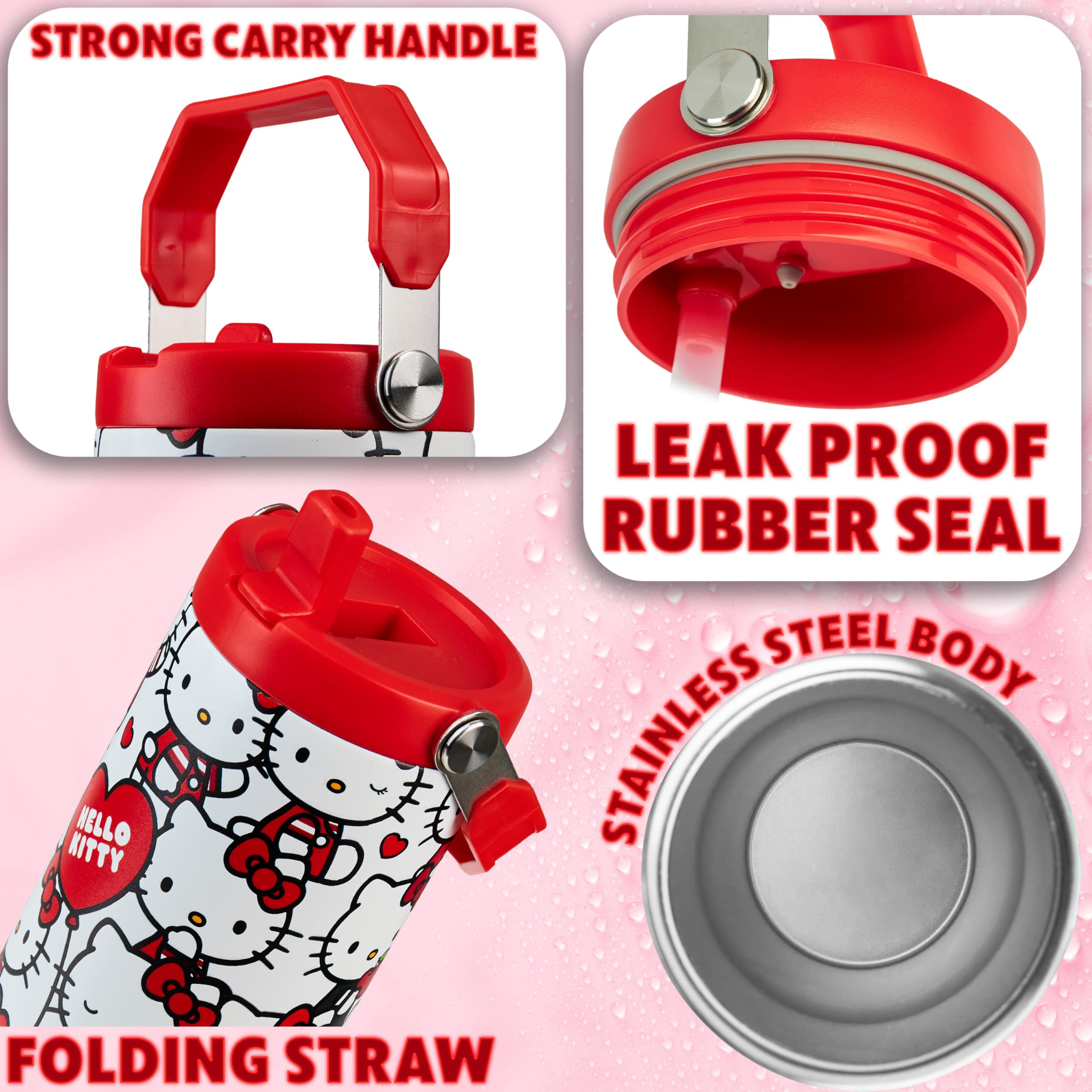 Get Trend Hello Kitty tumbler with carry handle for travel convenience.