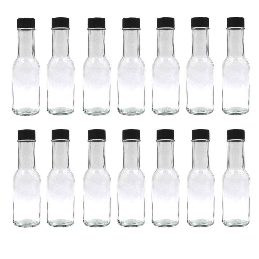 GETPUNA U Pack woozy bottle with black lid and reducer for controlled hot sauce dispensing