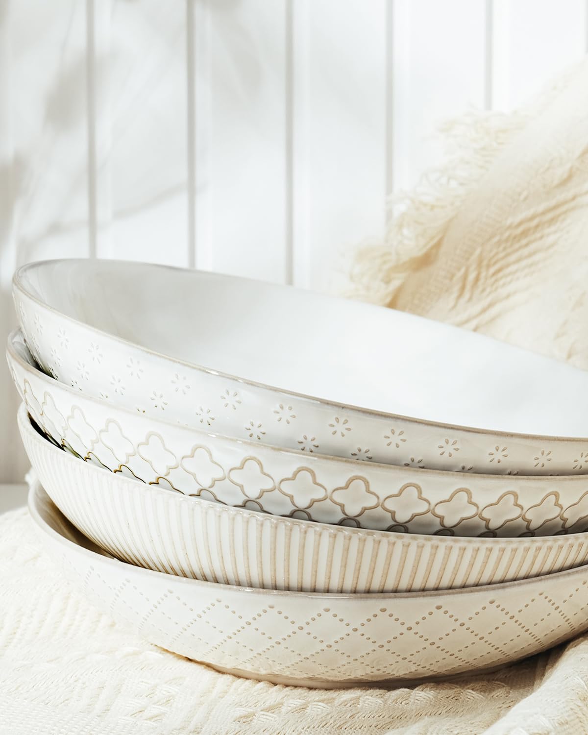 Getstar 42-ounce serving bowls offer generous capacity for salads, pasta, or fruit.