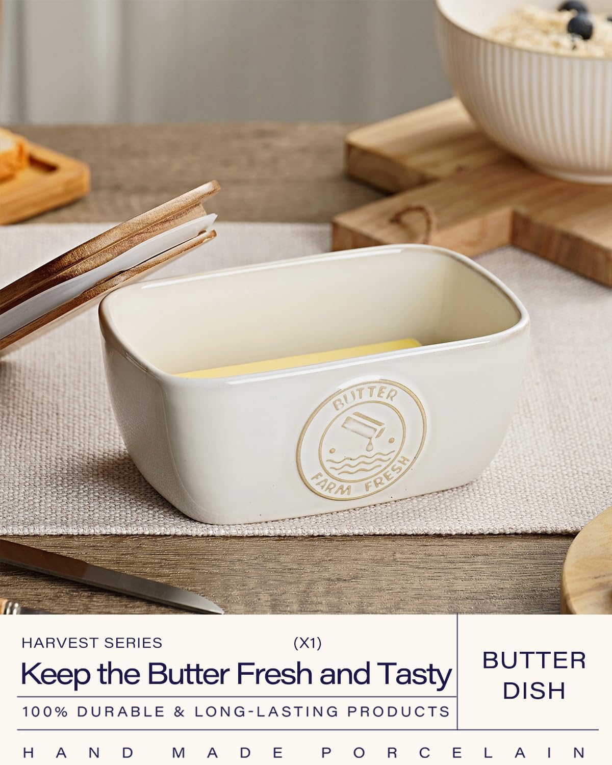 Getstar butter dish with silicone seal protects butter from odors