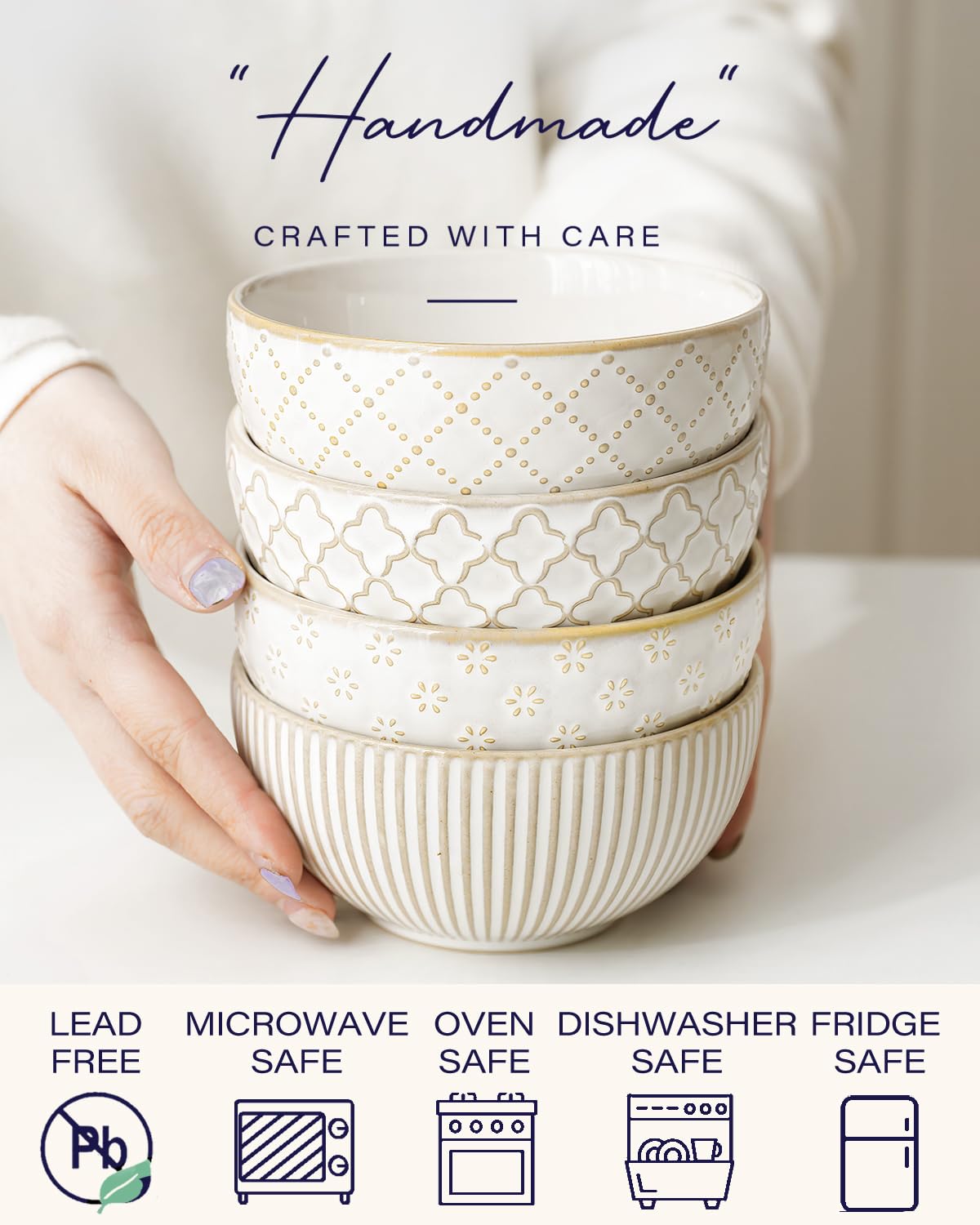 getstar ceramic bowl with embossed pattern 4, elevates farmhouse dining at home