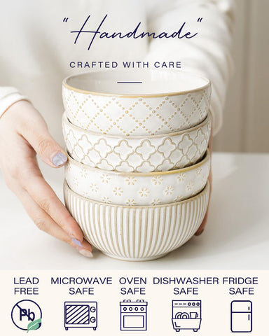 getstar ceramic bowl with embossed pattern 4, elevates farmhouse dining at home