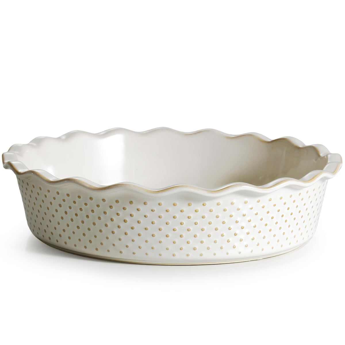 Getstar ceramic deep pie pan 9-inch enables even baking and deep crusts.