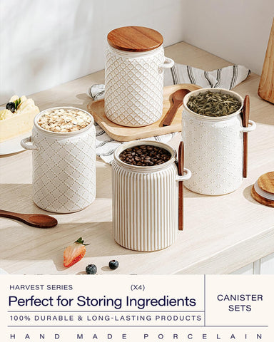 Getstar countertop canisters organize pantry while looking elegant.